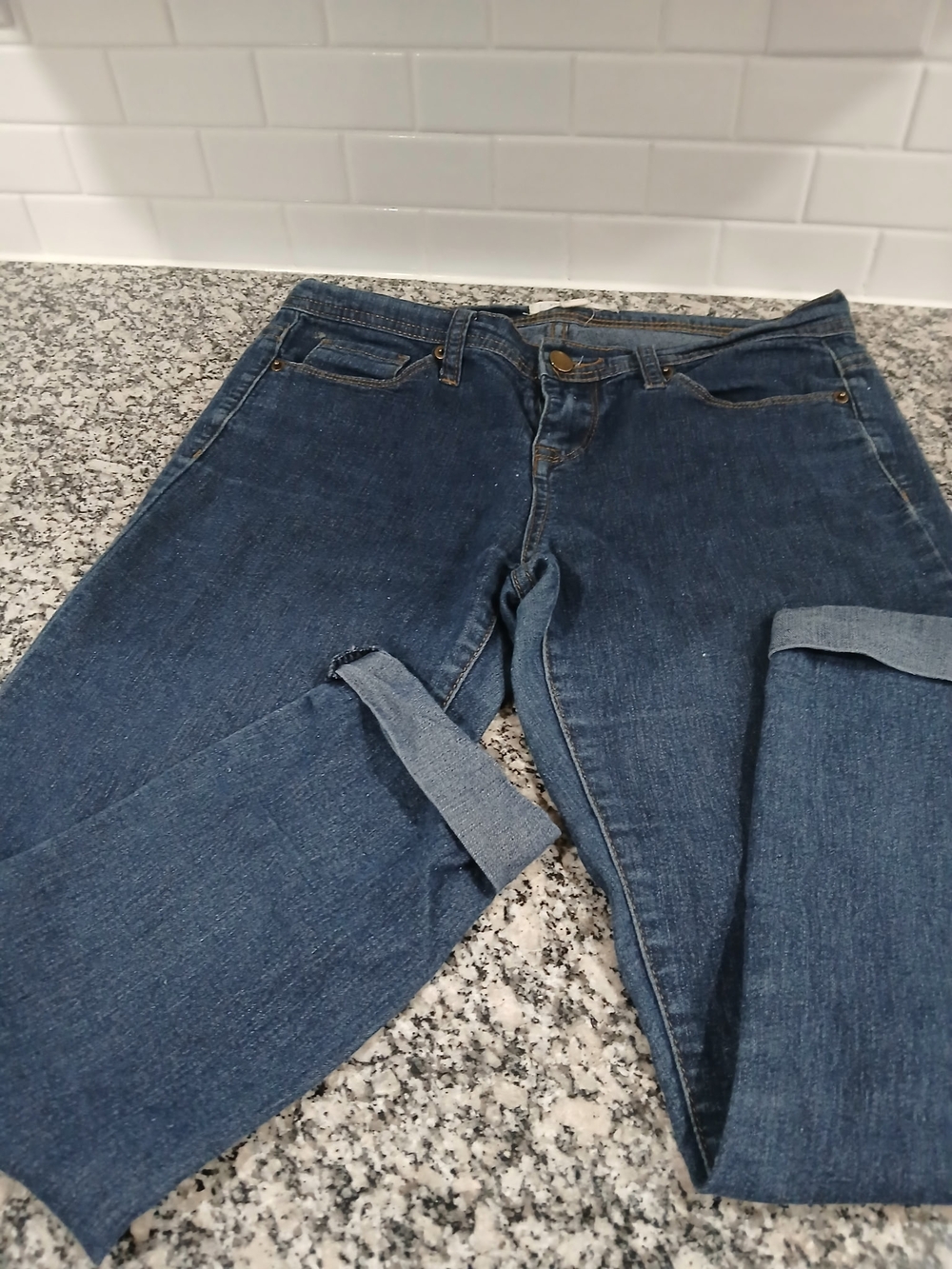 Forever 21 Dark Blue Straight Leg Jeans